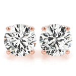 Load image into Gallery viewer, 4 Prong Gold Stud Earrings For Women