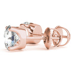 Load image into Gallery viewer, 4 Prong Gold Stud Earrings For Women