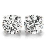 Load image into Gallery viewer, 4 Prong Gold Stud Earrings For Women