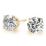 Load image into Gallery viewer, 4 Prong Gold Stud Earrings For Women
