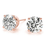 Load image into Gallery viewer, 4 Prong Gold Stud Earrings For Women