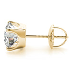 Load image into Gallery viewer, 4 Prong Gold Stud Earrings For Women