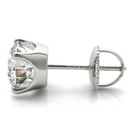 Load image into Gallery viewer, 4 Prong Gold Stud Earrings For Women