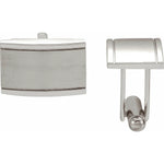 Load image into Gallery viewer, Rectangular Ridged Sterling Silver Cufflinks