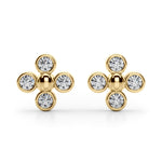 Load image into Gallery viewer, Bezel Setting Lab Grown Diamond Cluster Earrings