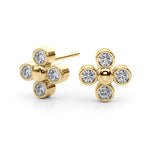 Load image into Gallery viewer, Bezel Setting Lab Grown Diamond Cluster Earrings
