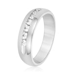 Load image into Gallery viewer, 7 Stone Mens Anniversary Wedding Band