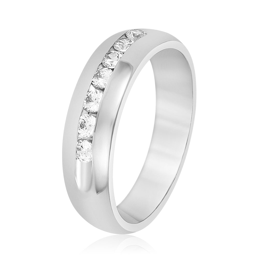 7 Stone Mens Anniversary Wedding Band