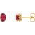 Polished and Clear Ruby Birthstone Stud Earrings