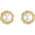Load image into Gallery viewer, Nature-Inspired Pearl Leaf Earrings
