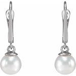 Load image into Gallery viewer, Luminous 14k Yellow Gold Pearl Dangle Earrings
