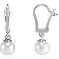 Luminous 14k Yellow Gold Pearl Dangle Earrings