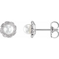 Nature-Inspired Pearl Leaf Earrings