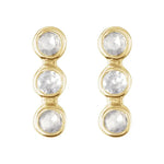 Load image into Gallery viewer, Beautiful 3 Stone Bar Earrings for Her
