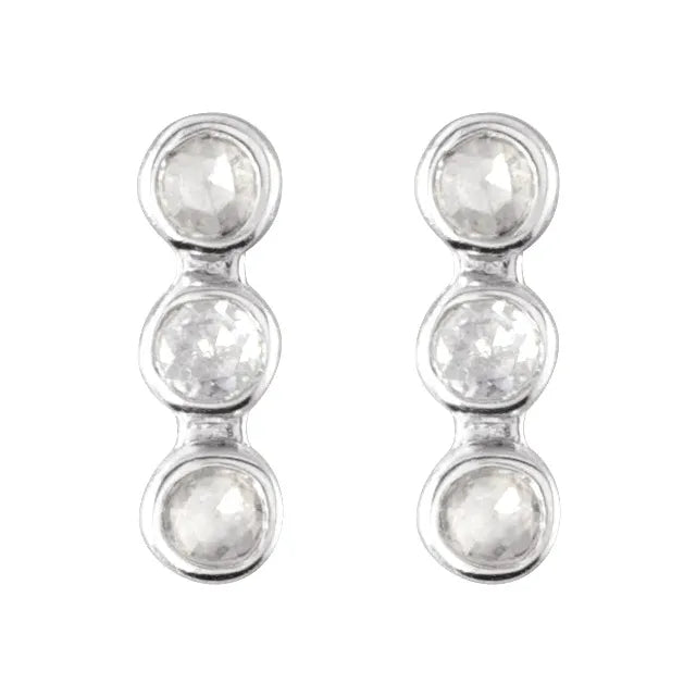Beautiful 3 Stone Bar Earrings for Her