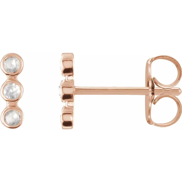 Beautiful 3 Stone Bar Earrings for Her
