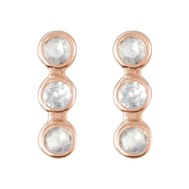 Beautiful 3 Stone Bar Earrings for Her