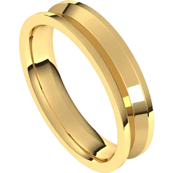 Reverse Knife Edge Mens Wedding Band