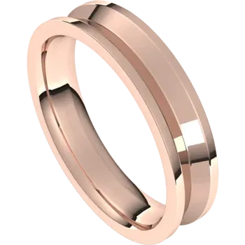 Reverse Knife Edge Mens Wedding Band