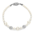 Dainty Pearl And Rhinestone Bridal Bracelet