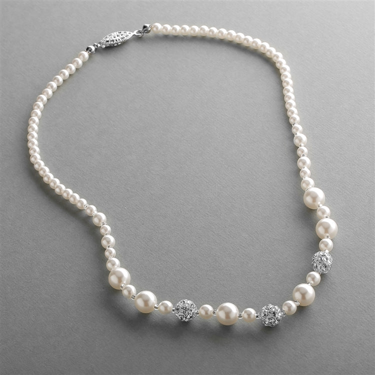 Pearl Rhinestone Wedding Necklace