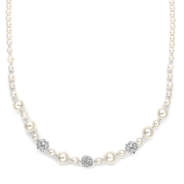 Pearl Rhinestone Wedding Necklace