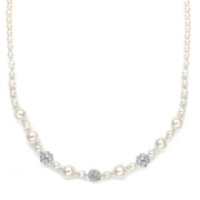 Pearl Rhinestone Wedding Necklace