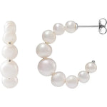 Load image into Gallery viewer, Statement Pearl Hoop Earrings for Women
