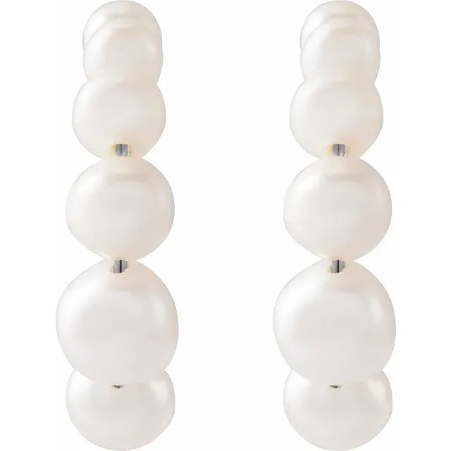 Statement Pearl Hoop Earrings for Women