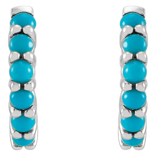 Turquoise Huggie Hoop Earrings