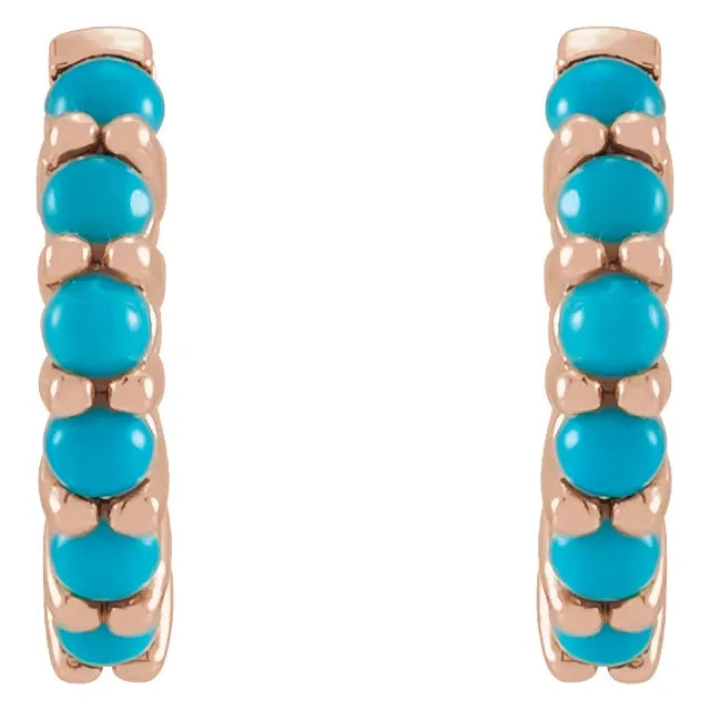 Turquoise Huggie Hoop Earrings