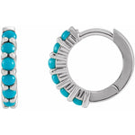 Load image into Gallery viewer, Turquoise Huggie Hoop Earrings

