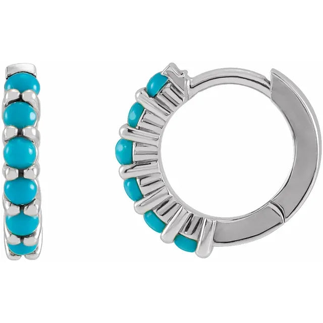 Turquoise Huggie Hoop Earrings