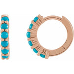 Load image into Gallery viewer, Turquoise Huggie Hoop Earrings
