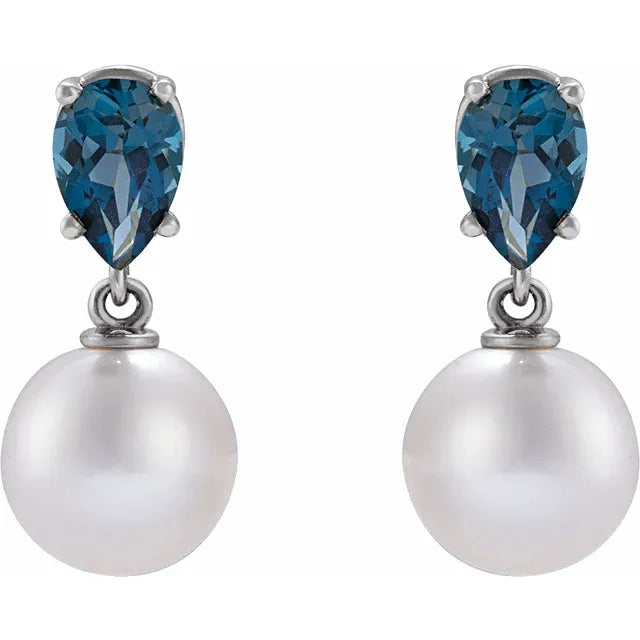 14k Gold Akoya Cultured Pearl Earrings