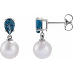 Load image into Gallery viewer, 14k Gold Akoya Cultured Pearl Earrings
