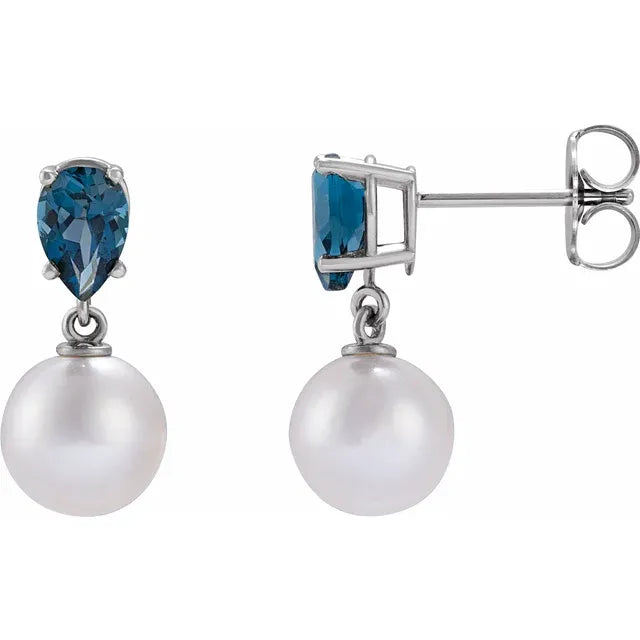 14k Gold Akoya Cultured Pearl Earrings