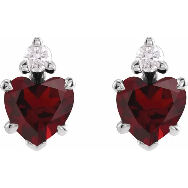 Diamond Gifts for Women- Unique Mozambique Garnet Earrings