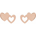 Load image into Gallery viewer, Silver Double Heart Earrings for Anniversary Gifting
