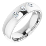 Load image into Gallery viewer, Three Stone Diamond Wedding Band For Men
