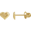 Diamond Cut Puffed Heart Earrings