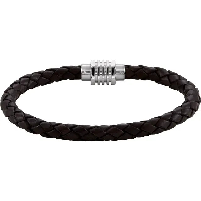 Black Braided Leather Bracelet