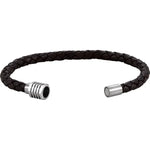 Load image into Gallery viewer, Black Braided Leather Bracelet
