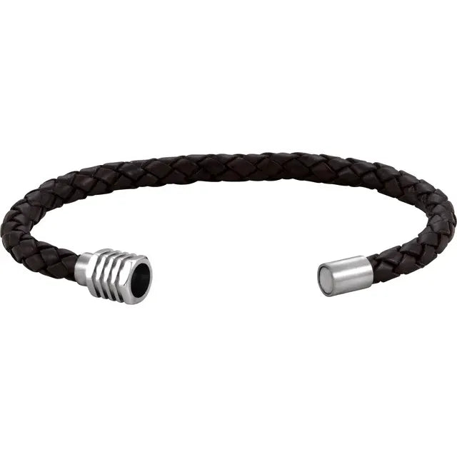 Black Braided Leather Bracelet
