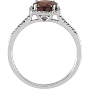 Sterling Silver Mozambique Garnet Ring