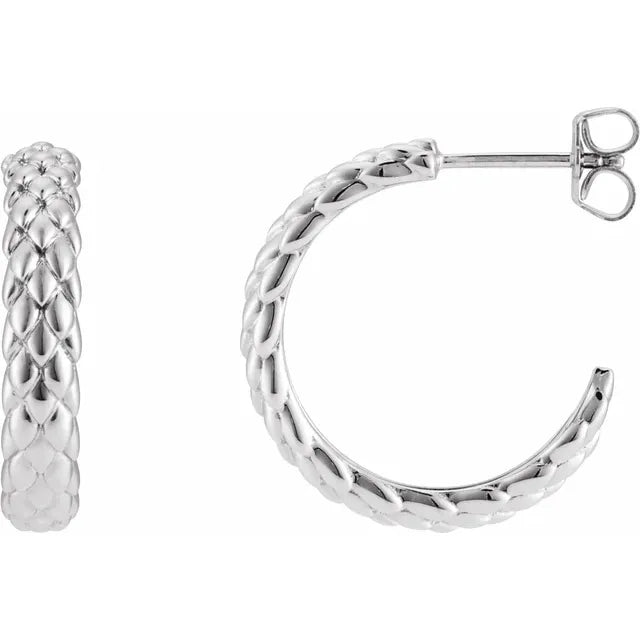 Stylish Jewellery for Women - 14k White Gold Hoop Earrings