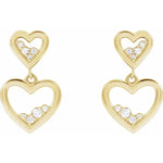 Load image into Gallery viewer, Anniversary and Birthday Gifting: Diamond Heart Dangle Earrings
