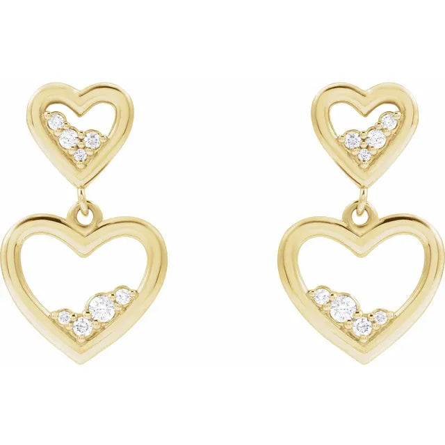 Anniversary and Birthday Gifting: Diamond Heart Dangle Earrings