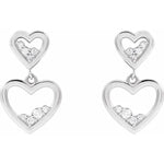 Load image into Gallery viewer, Anniversary and Birthday Gifting: Diamond Heart Dangle Earrings
