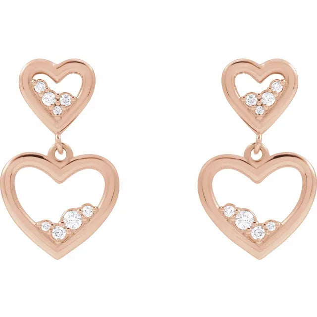 Anniversary and Birthday Gifting: Diamond Heart Dangle Earrings